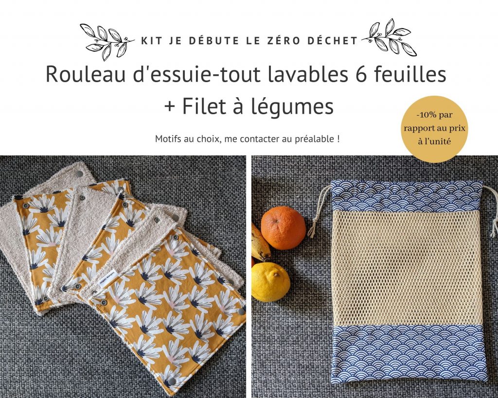Kit-Je-débute-le-Zéro-Déchet-1-essuie-tout-lavables-6-feuilles-1-filet-à-légumes-tissus-au-choix-279€